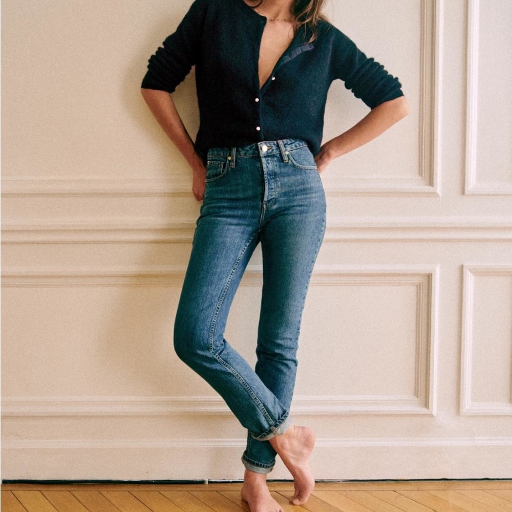 Sezane Women's Skinny Jeans in Classic Blue Sz 28